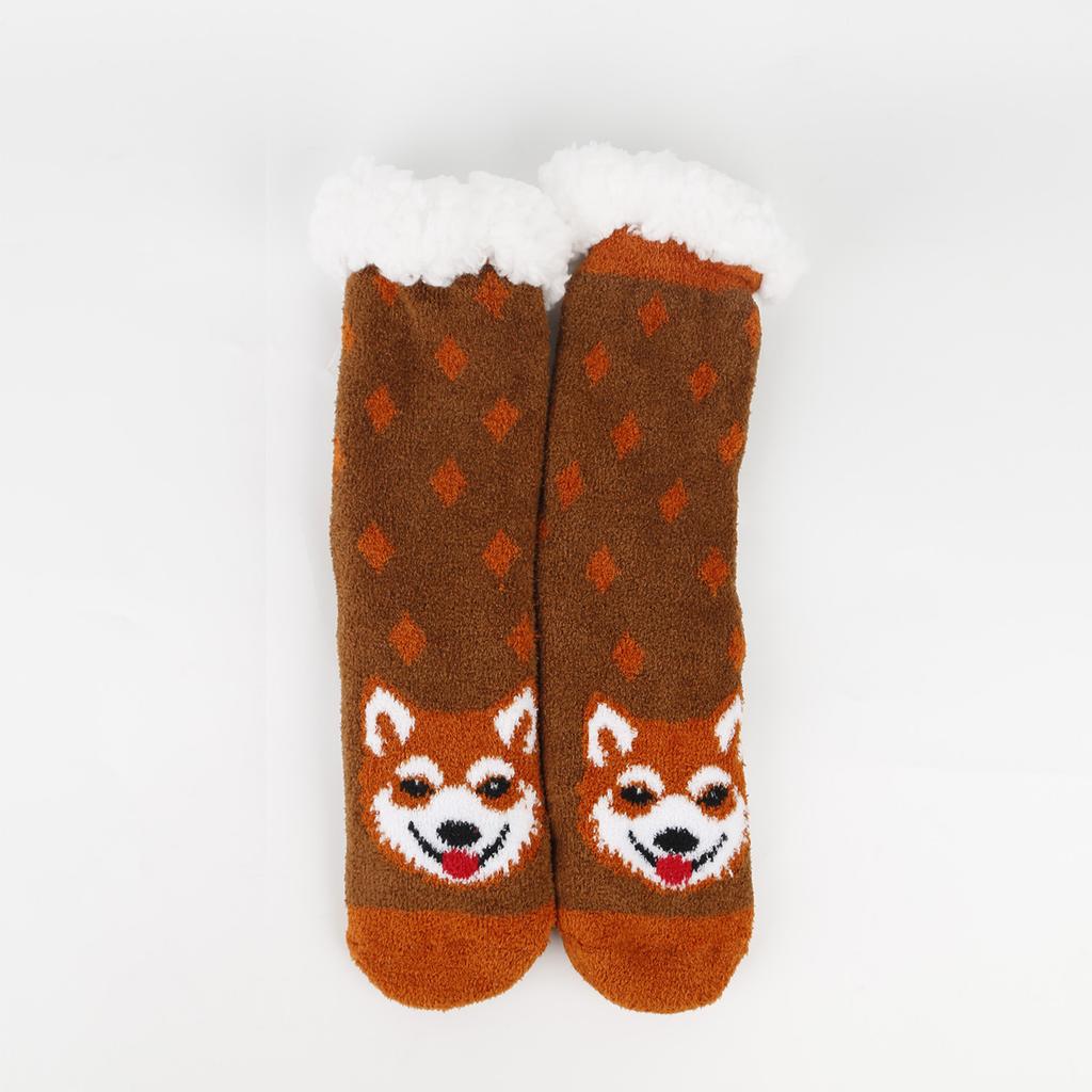 Ladies' Thick Coral Fleece Snow Socks, Lamb Fleece Sleep Socks, Mid Tube Floor Socks, Christmas Gift Socks