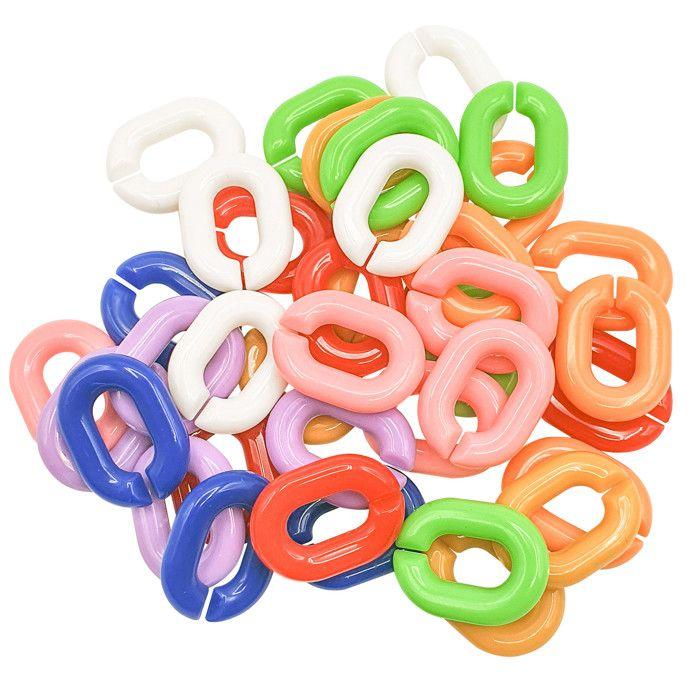 MégaCréa DIY - Perles grosses mailles vives 1,8 x 2,3 cm 40 pièces