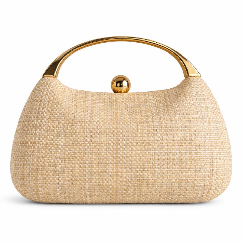 Evening Bag Straw Woven Handbag Clutch Crossbody New Arrival Fashionable Shoulder Acrylic Party Bags Women Trend 2026 Women's Pg