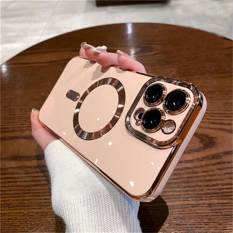 Для iPhone 16 Pro Max роскошный магнитный квадратный чехол для телефона с рамкой для iPhone 11 12 13 14 15 Plus защитный чехол для объектива