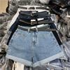 Summer Women's Denim Shorts Thin Retro Fashion Simple A-line Shorts