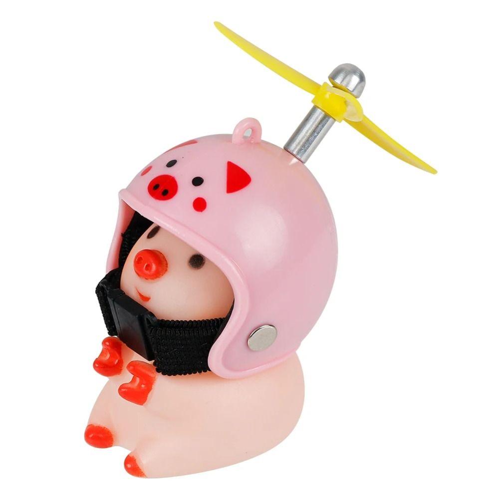 Propeller Little Pink Pig Ornaments Propeller Helmet Car Duck With Helmet  Motorcycle