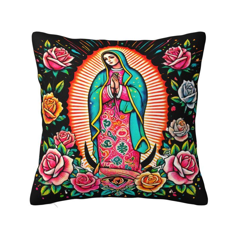 Virgin Mary Of Guadalupe Cushion Cover cm Soft Religious Art Throw Pillow Case Bedroom Decoration Bedding Sofa Pillowcase