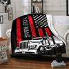 American Flag Trucker Blanket Patriotic Home Decor Gift For Men Women Custom Name Truck Driver Throw Blanket Unique Birthday Christmas Present Idea