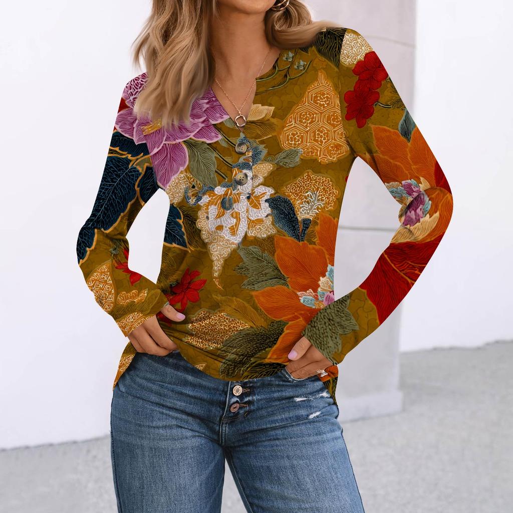 Женские рубашки с длинным рукавом с принтом Элегантные повседневные топы Модные рубашки Топы