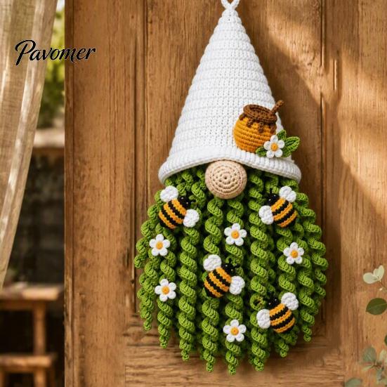 Полный набор пряжи для начинающих, набор для DIY-вязания крючком гнома-вешалки на дверь, 3D-поделка-приветственный знак на стену без лица, набор для рукоделия, стартовый набор