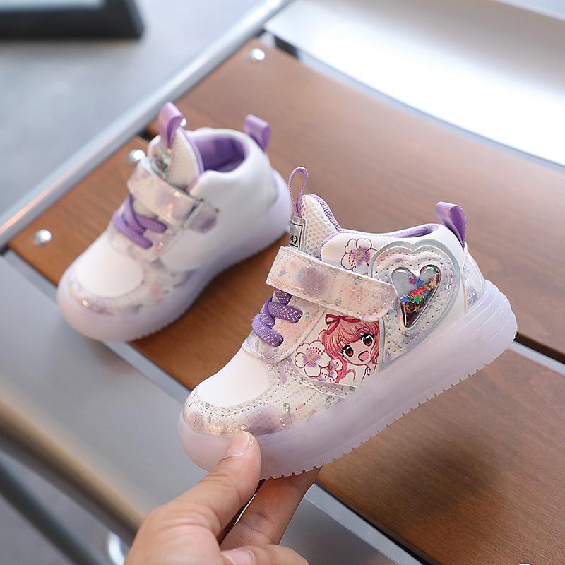 LED Lights Sports Shoes for Girls Children Fashion Kids Soft Casual Shoes