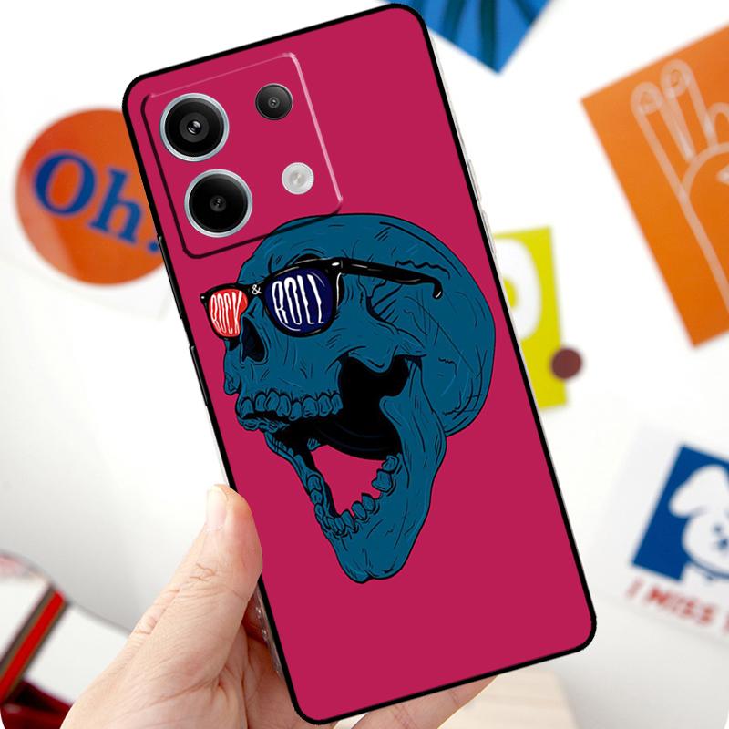 Чехол Rock and Roll Skull Для Xiaomi Redmi Note 14 10 11 12 13 Pro 11S 12S Чехол Для Redmi 15 15C 13C 12C 10C 14C