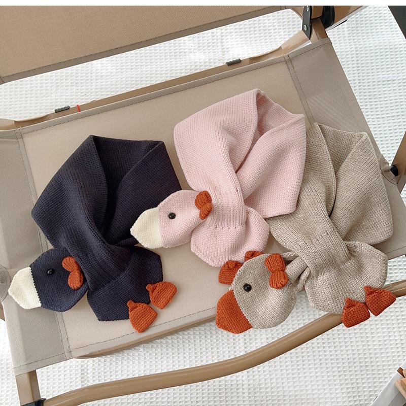 Корейский детский шарф, милый детский шарф с изображением животных, шарфы для мальчиков и девочек, осенне-зимний теплый вязаный шарф, модные детские аксессуары