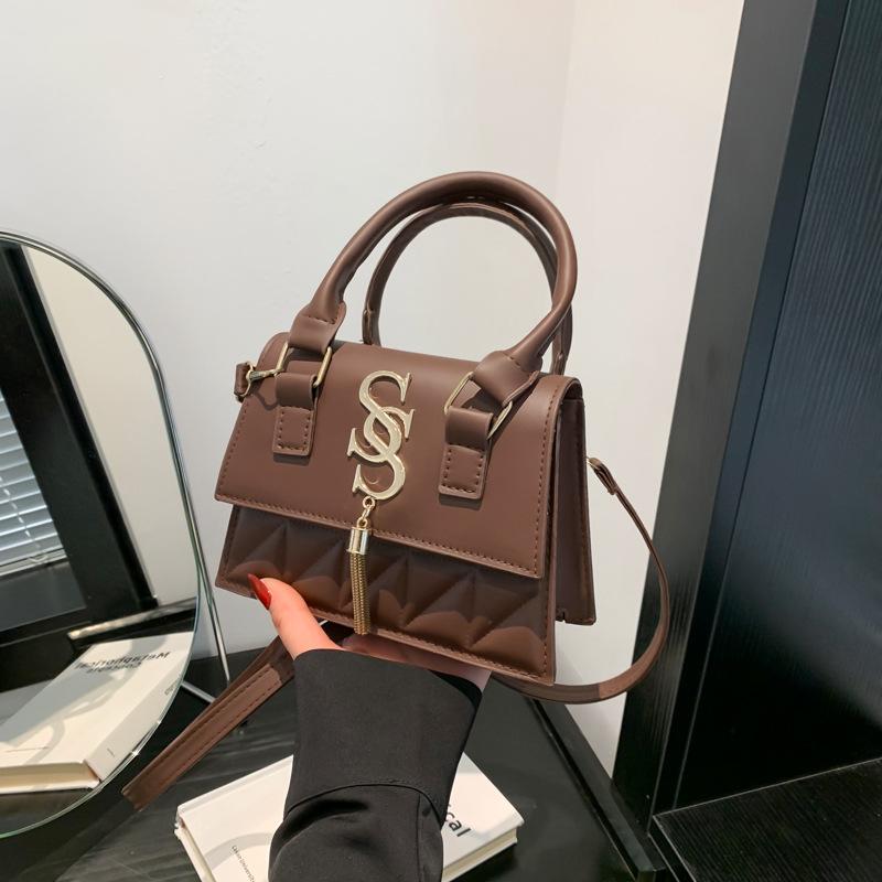 Легкая роскошная вышитая бриллиантами надпись, модное сращивание и модная простая и элегантная сумка через плечо на одно плечо для женщин