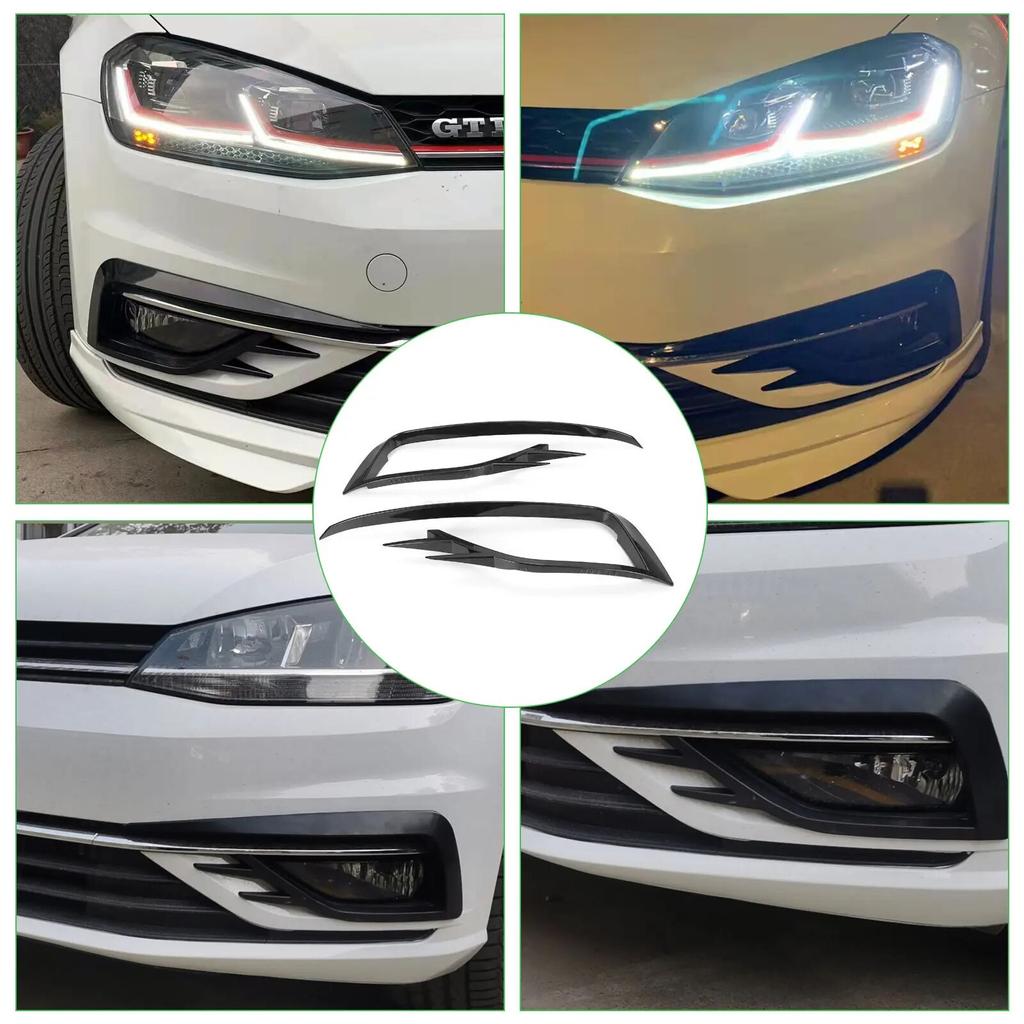 Для VW Golf 7.5 MK7.5 2017 ~ VII Facelift передний бампер Противотуманные фары Решетка Крышка Накладка Ветер Нож Бритва Стиль Канарды на заказ