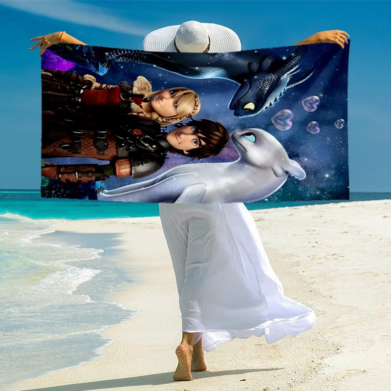 Toothless Fashion Beach Towel: Ideal for Summer Adventures Soft, absorbent and quick drying suitable for swimming and bathing