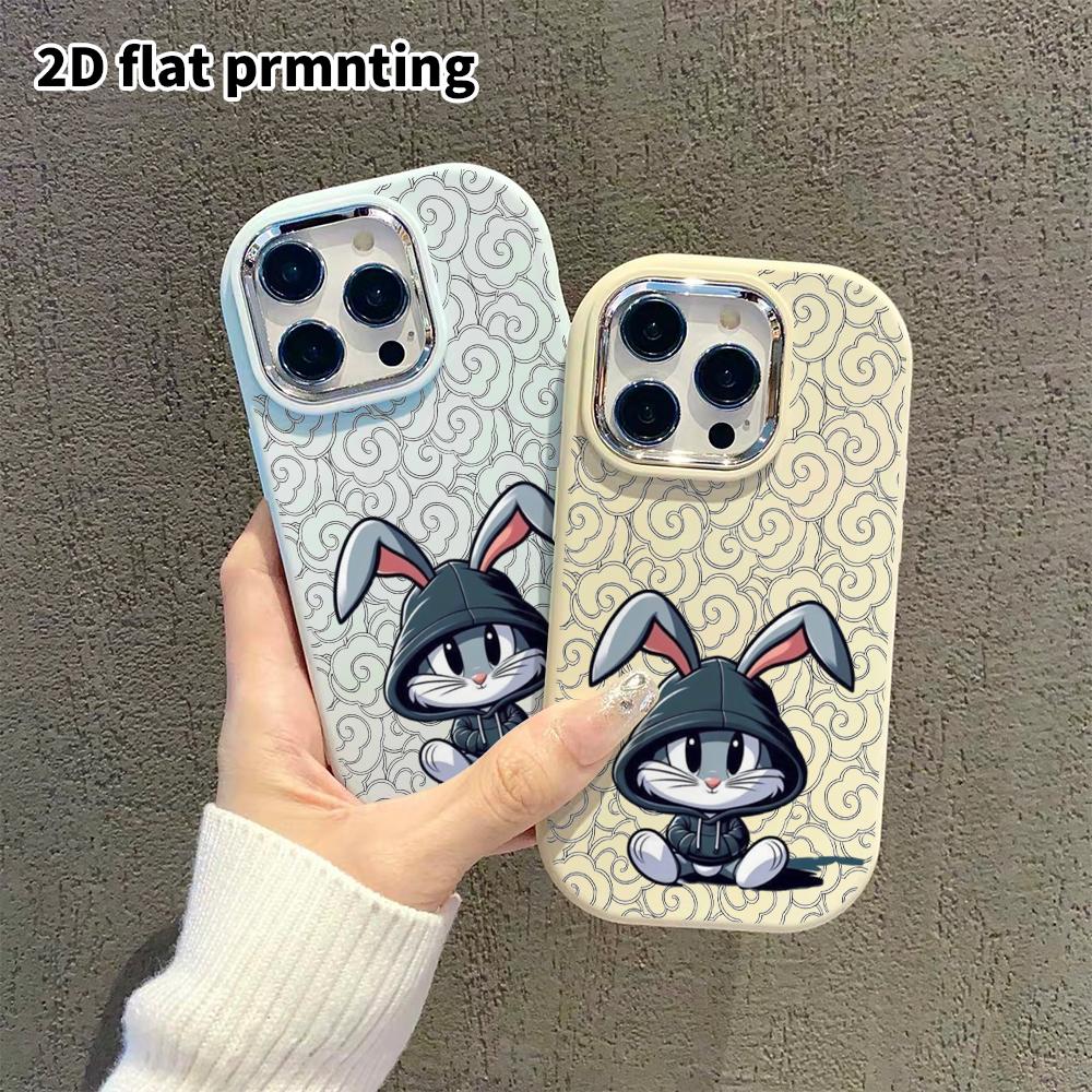Phone Case: 2D flat design suitable for iPhone 18 17 16 15 14 13 Pro protective case, couple style, hoodie rabbit, Christmas and Halloween gifts