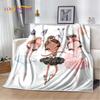 Cute Ballet Girl Ballerina Cartoon Soft Plush Blanket,Flannel Blanket Throw Blanket for Living Room Bedroom Bed Sofa Picnic Kids