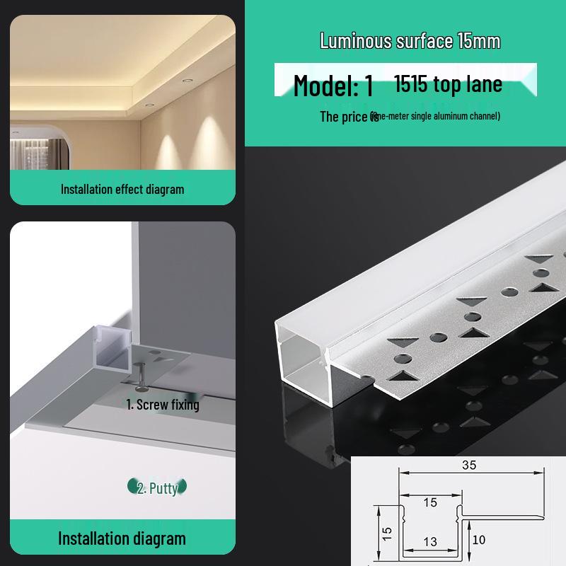 Seamless Linear Recessed LED Light Channel - Aluminum Strip Slot Design