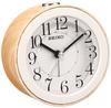 Часы-будильник аналоговые светло-коричневые под дерево KR504B SEIKO