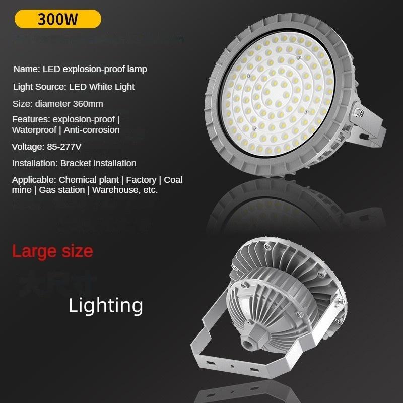 50W/70W/100W/150W/200W/ 250W/300W Warehouse Lighting LED Explosion-proof Light Waterproof High Brightness Industrial Mining Lamp Circular Floodlight