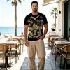 Men's T-Shirt, Polyester 2D Print, US 250th Anniversary Collection, Breathable Casual Tee for Daily Wear & Halloween Festivities