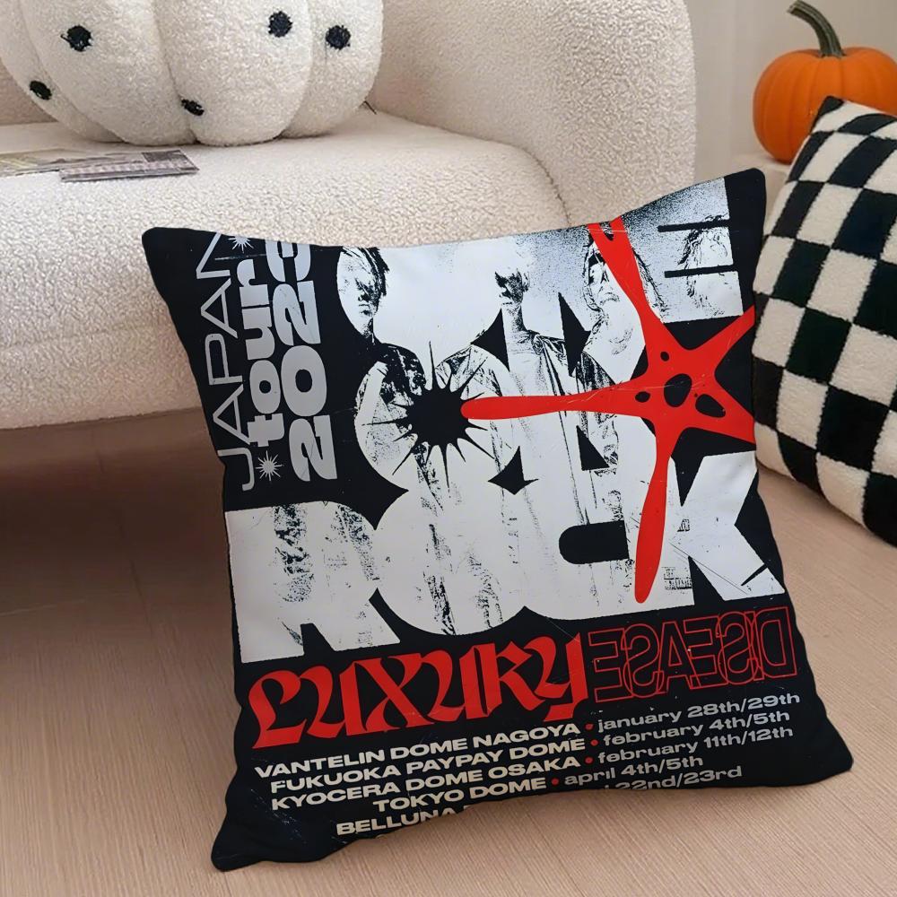 Energetic Rock Japanese Band OONE OK ROCK Cushion Cover Throw Pillow Cover Hidden Button Durable Polyester Chair Cushion