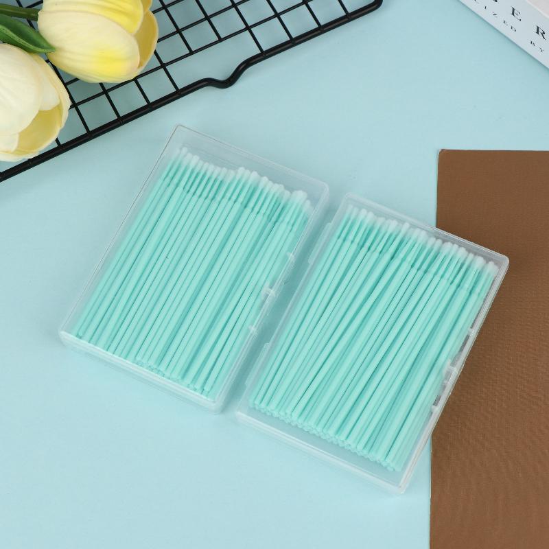 200Pcs Eyelash Cleaning Brush Lash Extension Micro Cotton Swab Eyelashes Microbrush Beauty Makeup Clean Remover Tools