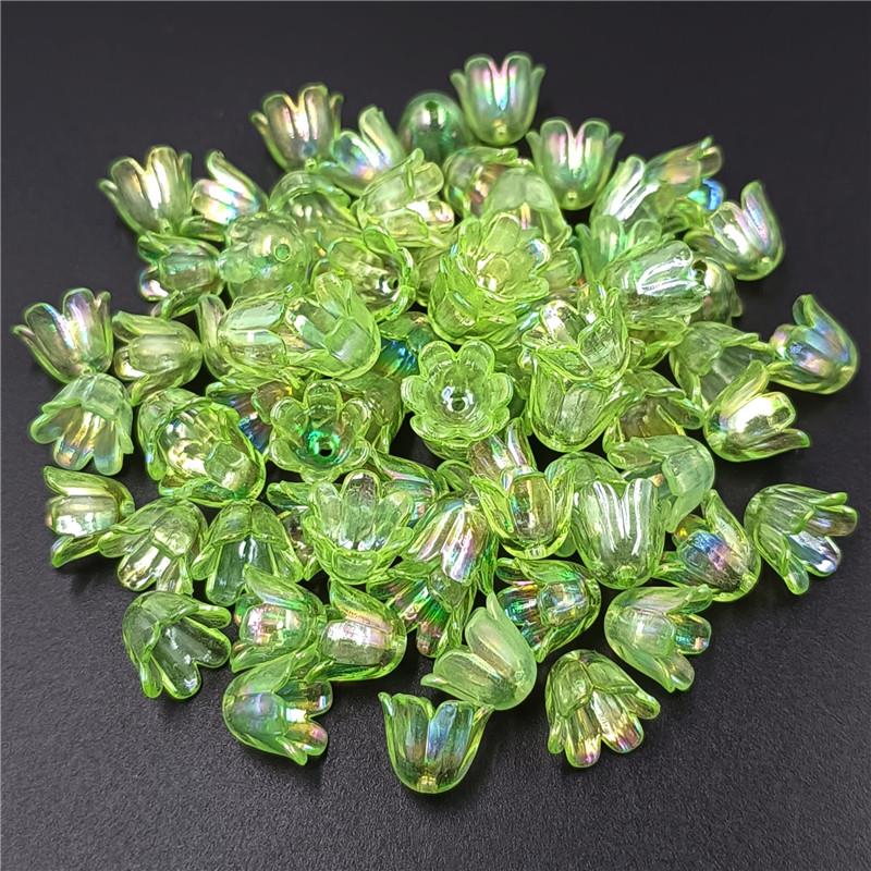New AB/Solid Flower Holders for Bracelet Lily of the Valley Acrylic Loose Beads Making DIY Jewelry Accessories 20Pcs Necklace