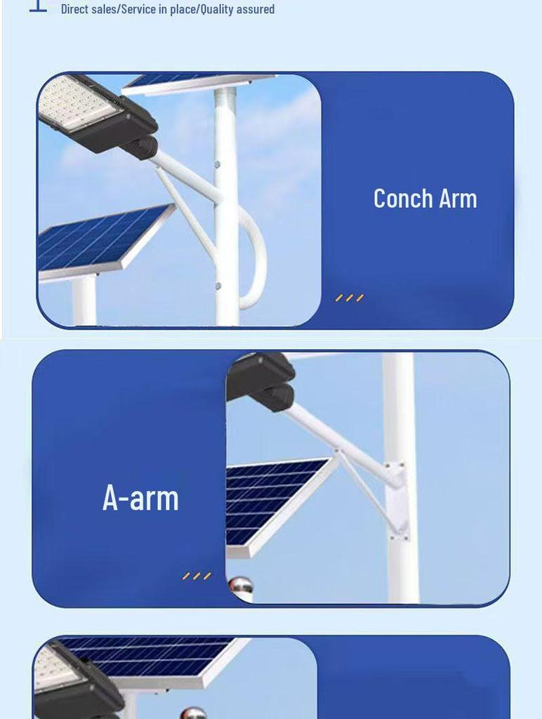 Galvanized Solar Street Light Pole for Rural Roads and Courtyards