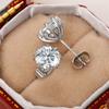 Huitan Exquisite 8 Claw Setting CZ Stud Earrings for Women Silver Color Crystal Earrings Simple and Elegant Female Ear Jewelry