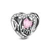 925 Silver Charm Bead Mother's Day Love Heart Family Charms Beads Pendants Fit Bracelet Women Jewelry Gifts