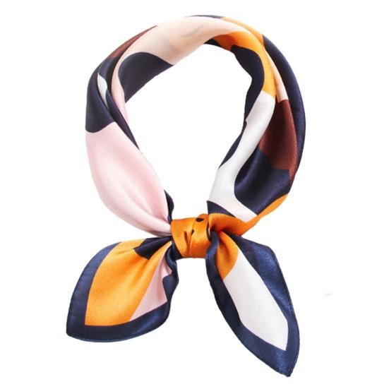 Silk Scarf for Women Soft Breathable Fashionable Neck Collar with Colorful Print Perfect for Parties Commutes