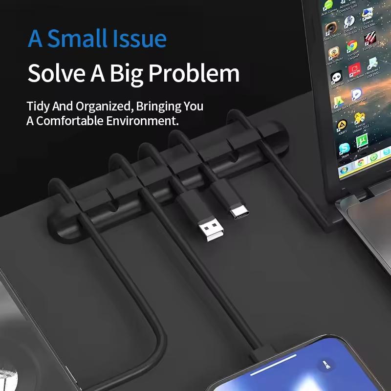 Хранение проводов Силиконовый органайзер для кабелей Защитная крышка для кабеля передачи данных Органайзер для кабелей Настольный ящик для хранения Намотка для дома и офиса