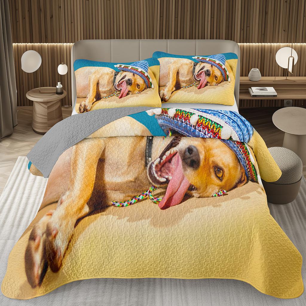 Забавный плед для собаки Твин Квин Каваи Животное Покрывало Мультяшный Домашний Питомец Собаки Постельный Набор Для Мальчиков Девочек Двусторонние Стеганые Покрывала