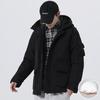 Trendy Hooded Workwear Down Jacket Men's Loose Short Casual Jacket Winter Light and Thickened White Duck Down Jacket