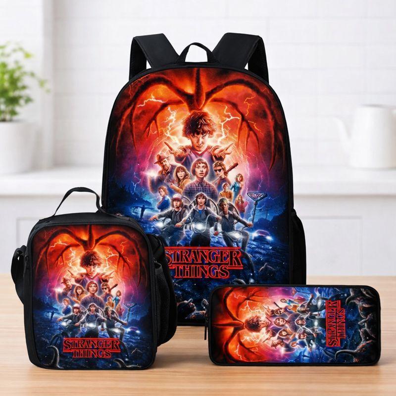 Strangertings Stranger Things Школьная сумка для ученика Детский рюкзак Сумка-портфель Пенал