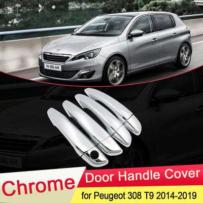 Для Peugeot 308 T9 SW GT 2014 2015 2016 2017 2018 Роскошная хромированная дверная ручка, накладка, автомобильный набор, аксессуары для стайлинга