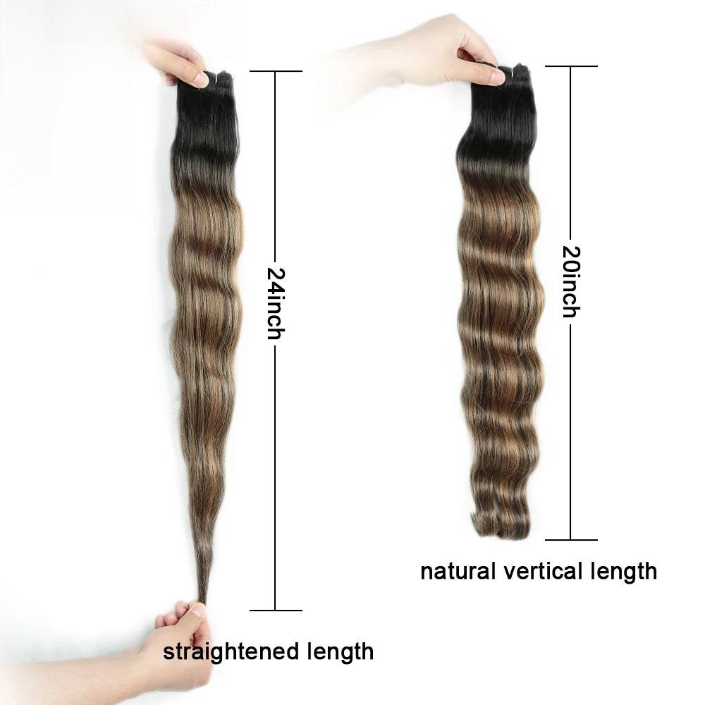 Wave Hair Bundles Piano Blonde Natural Synthetic Hair Extensions Thick Ponytail Loose Deep Hair Weaving