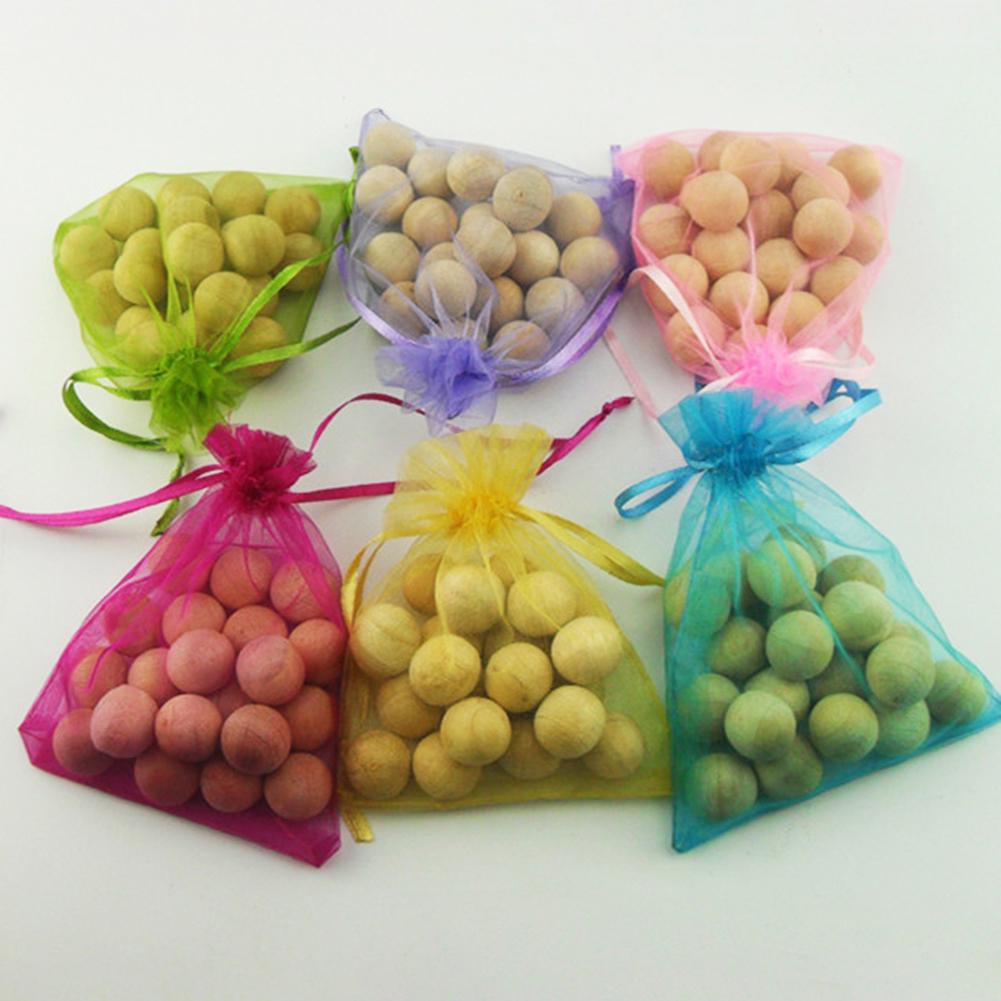 20 штук камфорных шариков для ящиков в разноцветных мешочках из органзы - средство от моли и освежитель