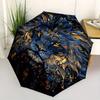 1pc Blue and Gold Ornate Lion Portrait Automatic, Cute Cartoon Pattern, Portable Outdoor Umbrella, Perfect, Holiday Gift for fans.W007