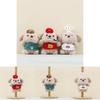Colorful Cartoon Dog Plush Doll With Short Velvet Material For Collectible Keychain