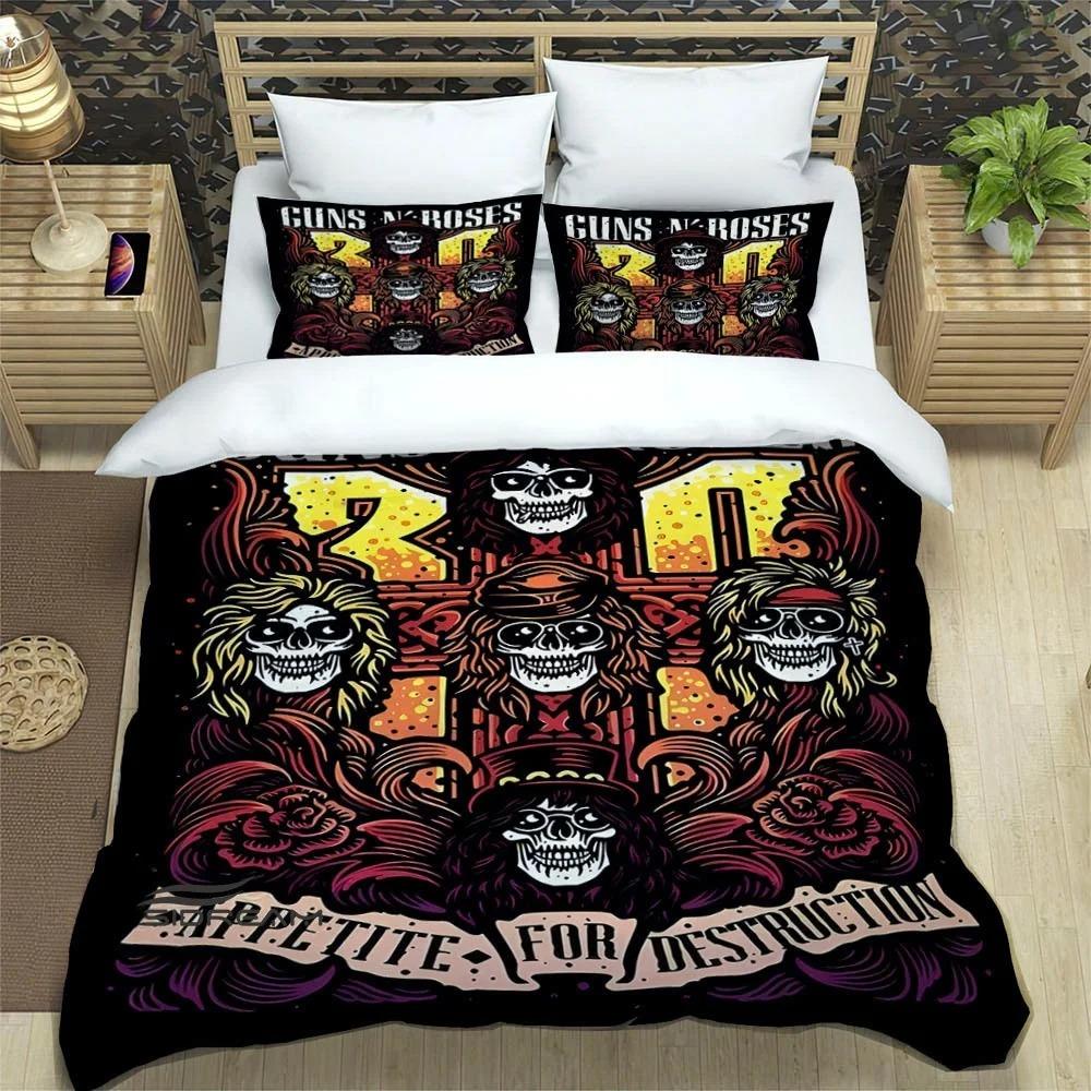 Rock Band Guns N' Roses Bedding Sets Exquisite Bed Supplies Set Duvet Cover Bed Comforter Set Bedding Set Luxury Birthday Gift