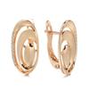 585 Rose Gold Irregular Geometric Oval Earrings with Zircon Inlay