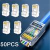 50 шт. Разъем RJ45 Разъем Сетевой Неэкранированный RJ45 Перфорированная Кристальная Головка Сетевой Кабель