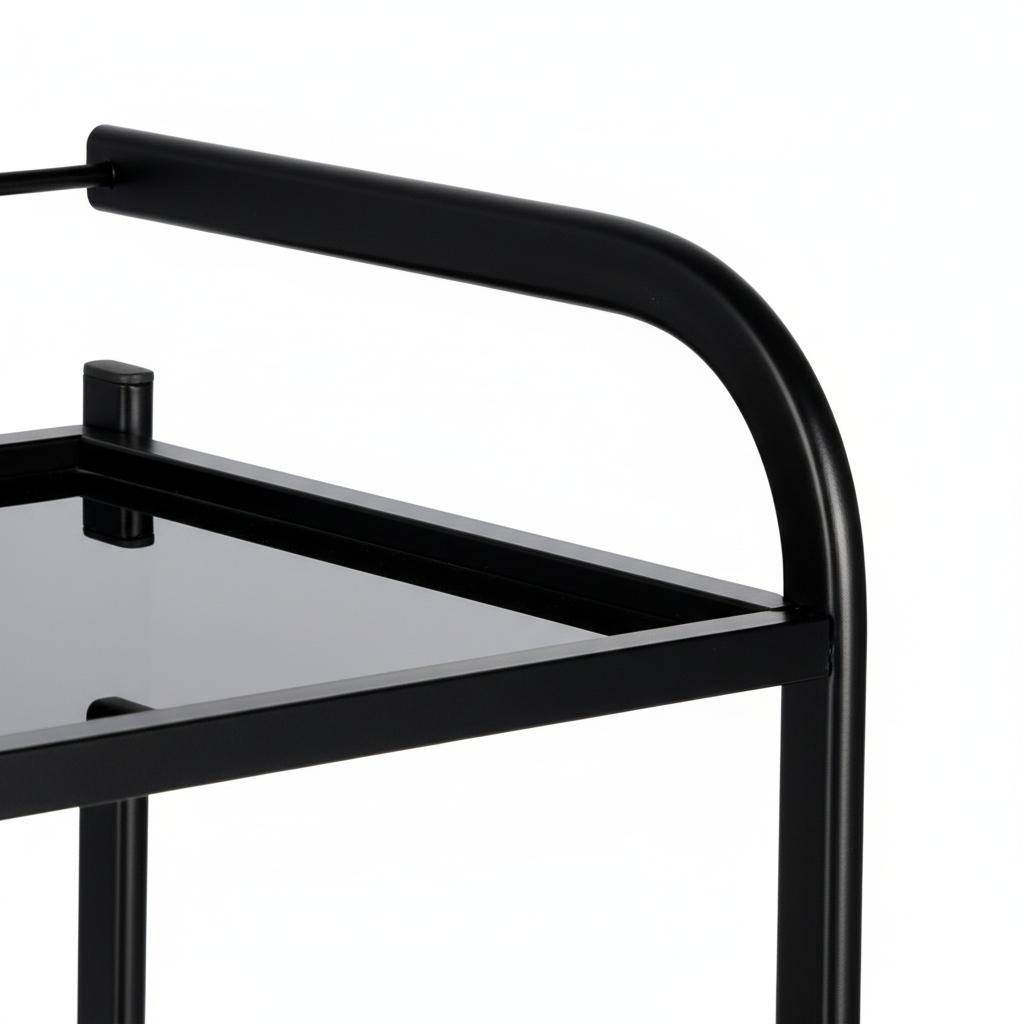 Hairdressing Cosmetic Assistant for the Salon 1027A Universal Cabinet Trolley Table on Wheels with Three Glass Shelves