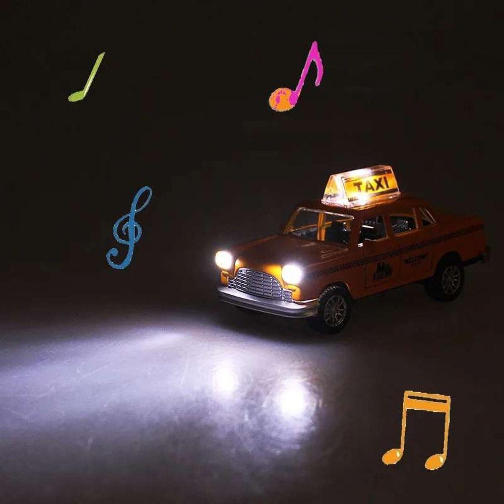 Zinc Zinc Zinc Alloy Taxi Model Toy Rubber Taxi Car Car Funny Miniature Toy Car  Kids Toys