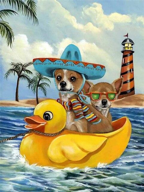 5D полная квадратная алмазная живопись собака ремесленная Алмазная вышивка животное Алмазная мозаика Приморский рукоделие домашний декор