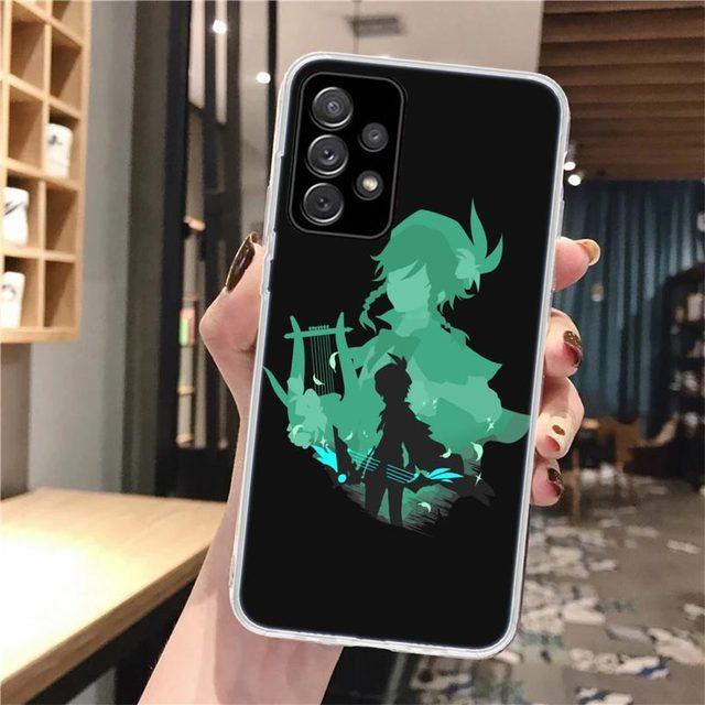 Черный художественный мягкий чехол для телефона Genshin Impact для Samsung Galaxy A52 A53 A12 A13 A22 A23 A32 A33 A72 A73 5g A02s A03s A50s Pattern Co