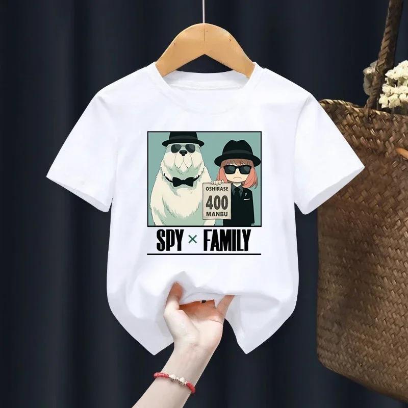 Новая футболка Spy X Family Одежда для девочек Футболка Детская Каваи Мультяшный Аниме Аня и Бонд Футболка Харадзюку Графический топ для мальчиков Новый