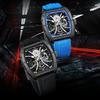 Mark Fairwhale 6560 Automatic Mechanical Watches for Man Skeleton Luminous Waterproof Silicone Strap Sports Fashion Men's Watch