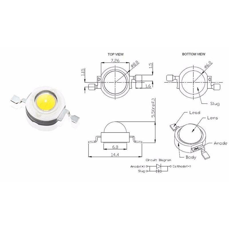 Чип лампы 3,2-3,6 В DIY Светодиодный прожектор LED COB 10-50 шт. Мини-светодиодная лампа 1 Вт 3 Вт