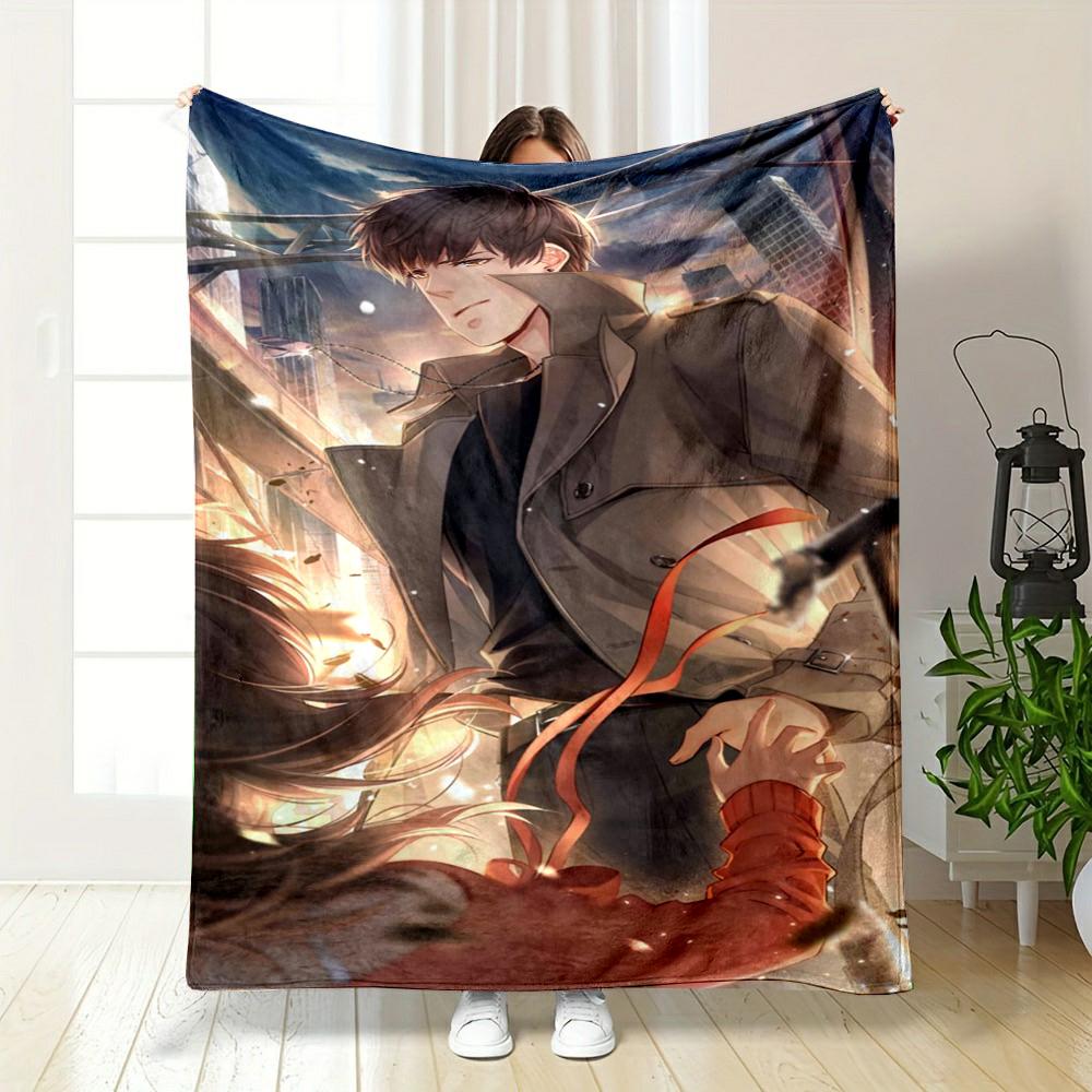 "Romantic Urban Hero Art Scene" Patterned flannel blanket perfect for the bedroom living room, sofa, or a little nap