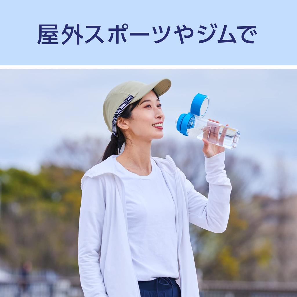 Brita Water Bottle Portable Water Purification Bottle 600ml Blue with 2 Micro Disc Filters Japanese [Genuine Product]